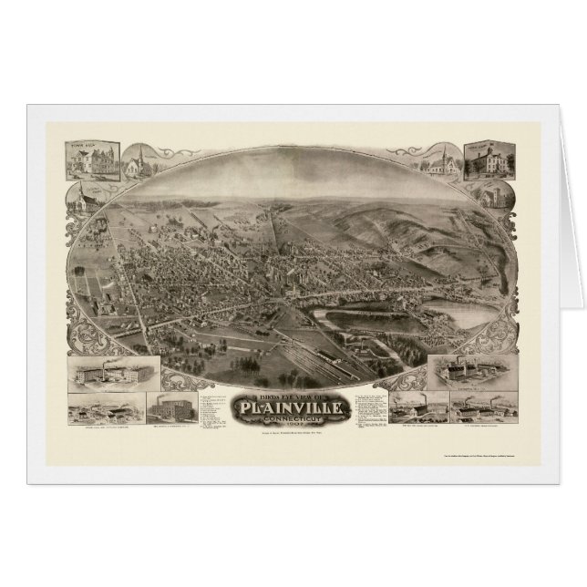 Plainville, CT Panoramic Map - 1907 (Front Horizontal)