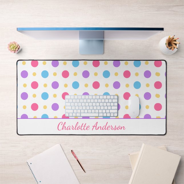 Plaisant Polka Dot rose violet bleu (Bureau 1)