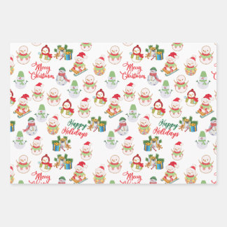 PLAISANTE ENSEMBLE DE CADEAUX EN PAPIER DE NOËL.