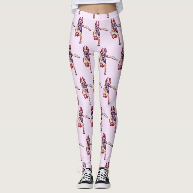 Plaisanterie peinte Courir des Leggings Malinois b (Devant)