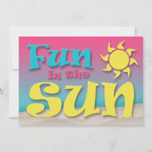 Plaisir au soleil - Plage fêtes Invitations