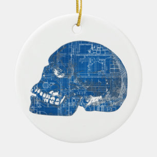 Plan A Head Humourous Blueprint Ceramic Ornament