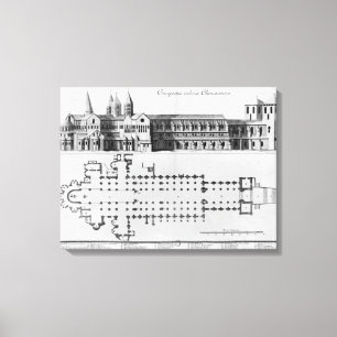 Plan and elevation of Cluny Abbey Canvas Print
