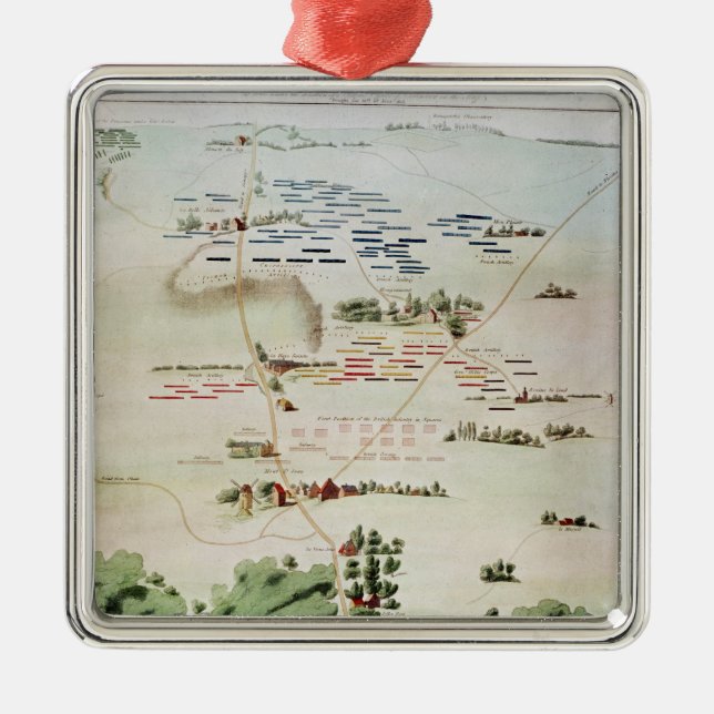Plan and view of the Battle of Waterloo Metal Ornament (Front)