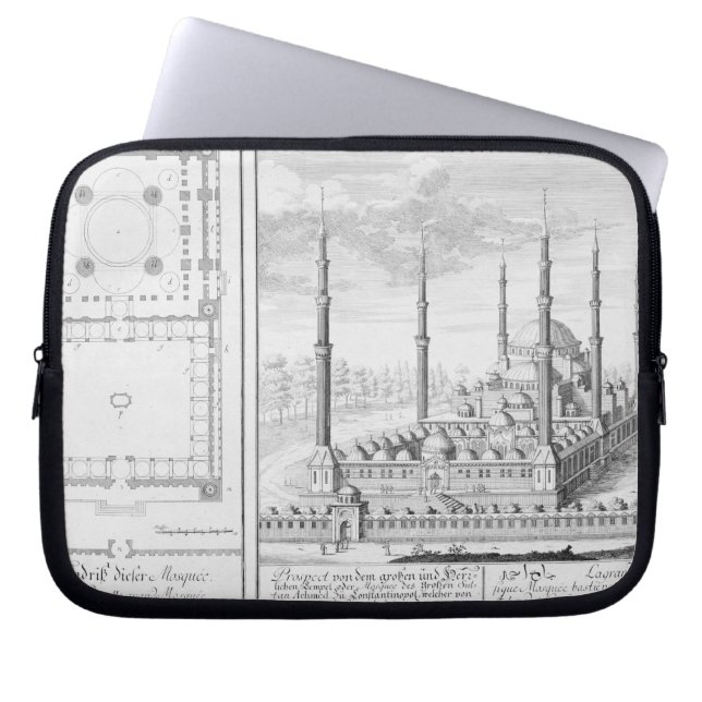 Plan and View of the Blue Mosque (1609-16), built Laptop Sleeve (Front)