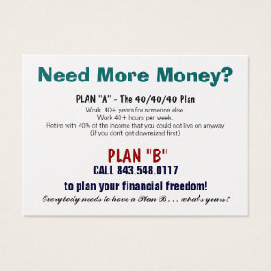 Plan B Sizzle Card