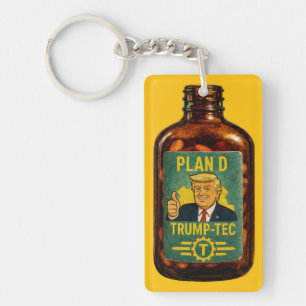 Plan D Trump-Tec Retro Bottle Parody Keychain