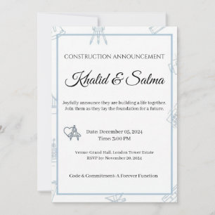 Plan d'amour : Invitation de mariage sur le thème
