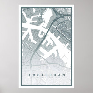 Plan d'Amsterdam Impression 8 COULEURS DISPONIBLES