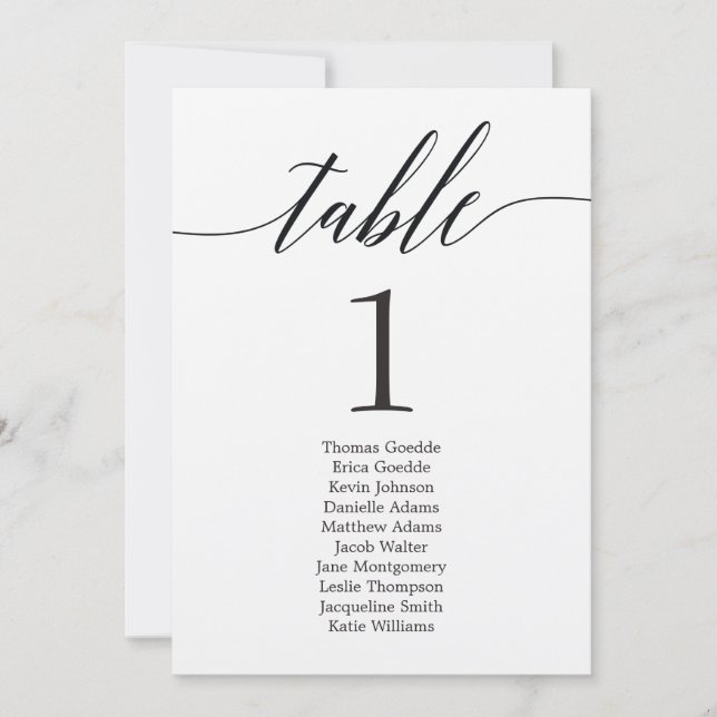 Plan d'assise Carte de table individuelle Script m (Devant)