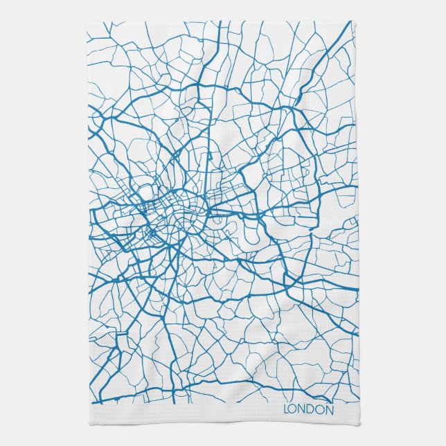 Plan de la ville de Londres Serviette de cuisine (Vertical)