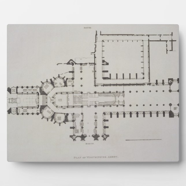 Plan de l'abbaye de Westminster, plaque 1 de 'West (Devant)