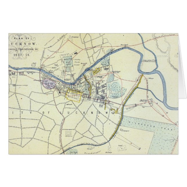 Plan de Lucknow montrant des opérations (Devant horizontal)