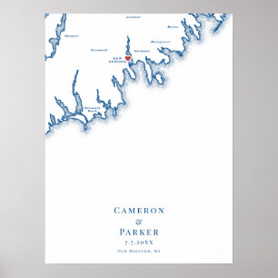 Plan de mariage de New Bedford Livre d'or Affiche