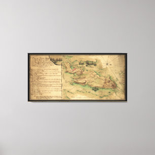 Plan de Rhode Island Map (1778) Canvas Print
