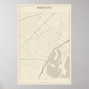 Plan de rue de Barcelone Poster