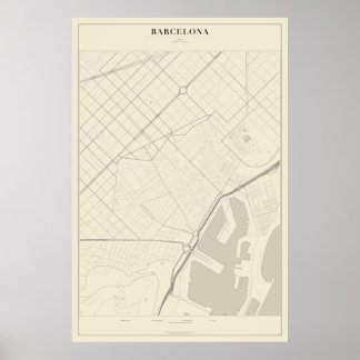 Plan de rue de Barcelone Poster