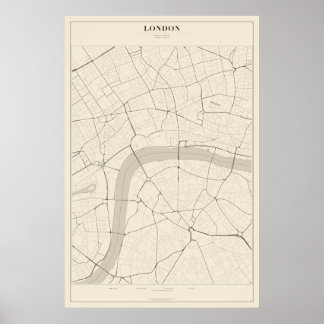 Plan de rue de Londres Poster