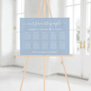 Plan de table chic 10 tables bleu poussiéreux pour
