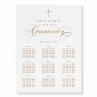 Plan de table de communion de calligraphie de croi
