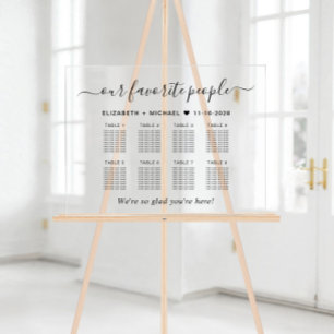 Plan de table de mariage 8 tables pour les personn