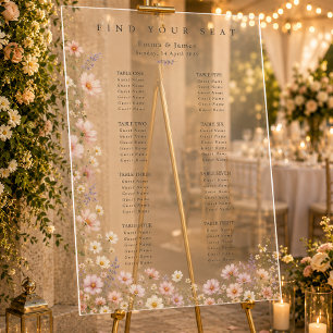 Plan de table de mariage aux fleurs sauvages fanta