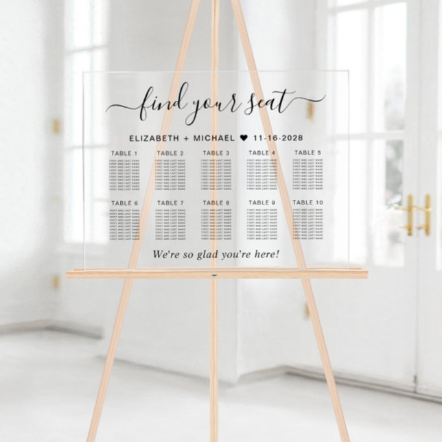 Plan de table de mariage chic pour 10 tables (Créateur téléchargé)