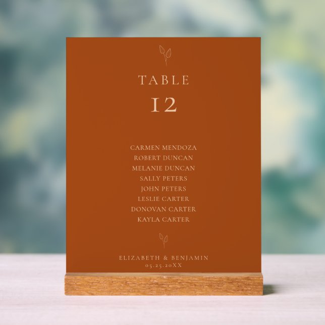 Plan de table de mariage en terre cuite minimalist (Neutre)