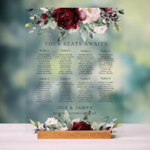 Plan de table de mariage floral au ton rosé de Bou