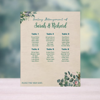 Plan de table de mariage floral Blush Sage