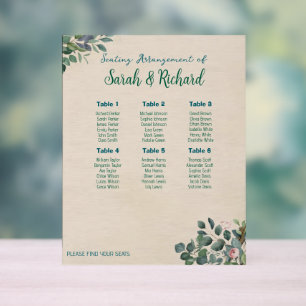 Plan de table de mariage floral sauge rose