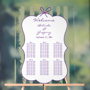 Plan de table de mariage manuscrit à rayures fanta