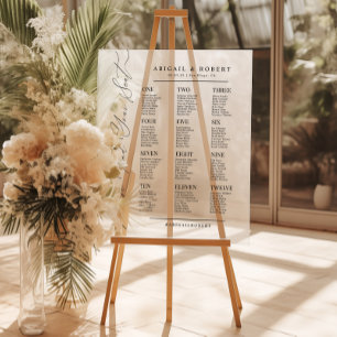Plan de table de mariage minimaliste moderne pour 