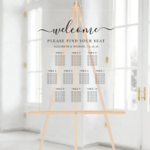 Plan de table de mariage moderne à 10 tables trans