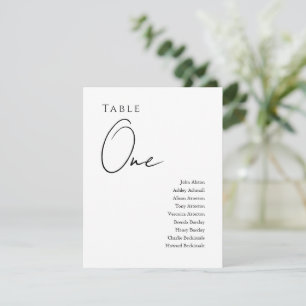 Plan de table de mariage moderne, carte minimalist