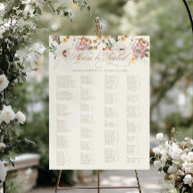 Plan de table de mariage par ordre alphabétique au