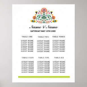 Plan de table Fiesta Mariage Jour Poster Siège