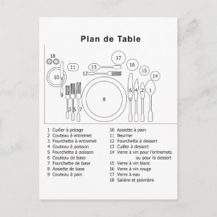 Plan De Table French Postcard