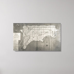 Plan Directeur de la Ville des Cayes, 1789 Canvas Print