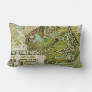 Plan du jardin et chateau de la Reine Lumbar Pillow