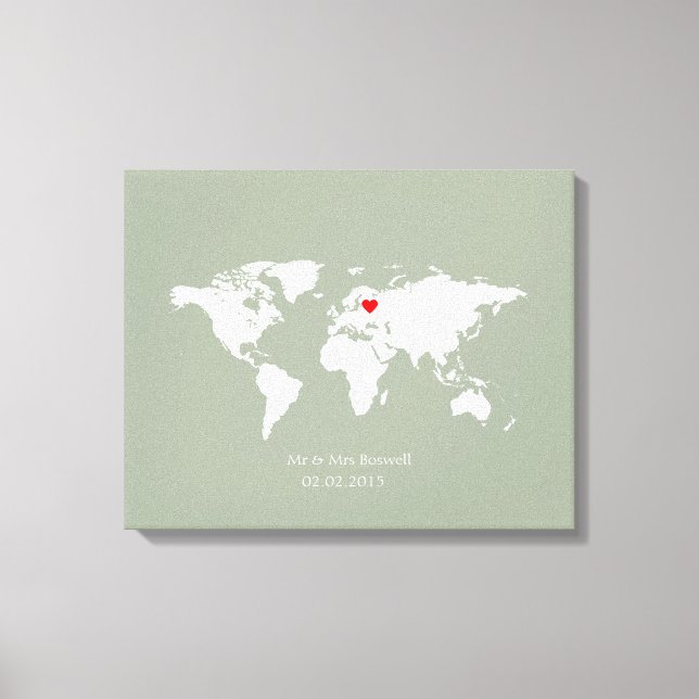 plan du monde toile mariage livre d'or invité choi (Recto)