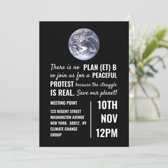 Plan (et) B, Climate Change Meeting Point Invitation (Standing Front)