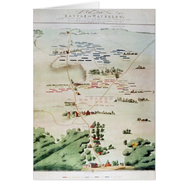 Plan et vue de la bataille de waterloo (Devant)