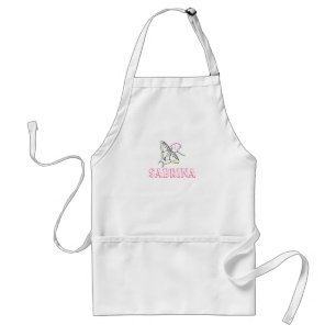 Plan Fleur papillon, tablier de nom