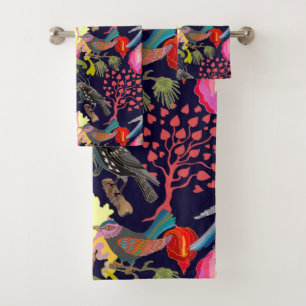 Plan floral Paradise Oiseaux et Arbres en fleurs