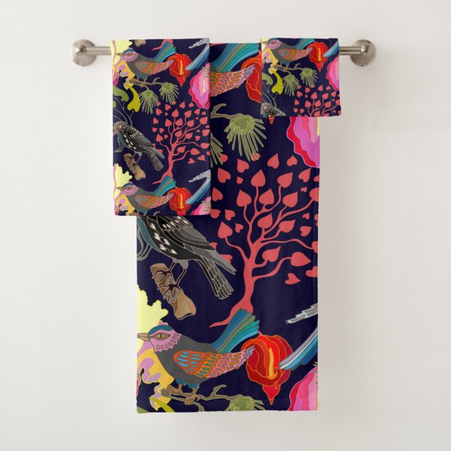 Plan floral Paradise Oiseaux et Arbres en fleurs (En situation)