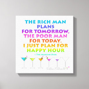 PLAN FOR HAPPY HOUR Martini Zen Gallery Wrapped Ca Canvas Print