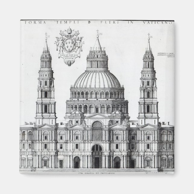 Plan for St. Peter's, Rome, 1539 Magnet (Front)