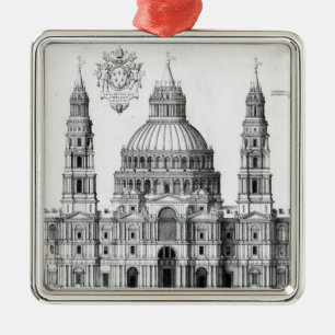 Plan for St. Peter's, Rome, 1539 Metal Ornament
