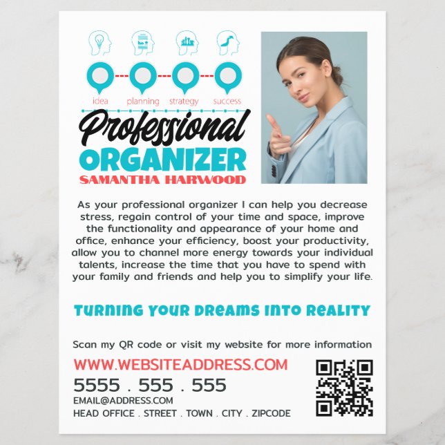 Plan for Success Design, Professional Organizer Flyer (Front)